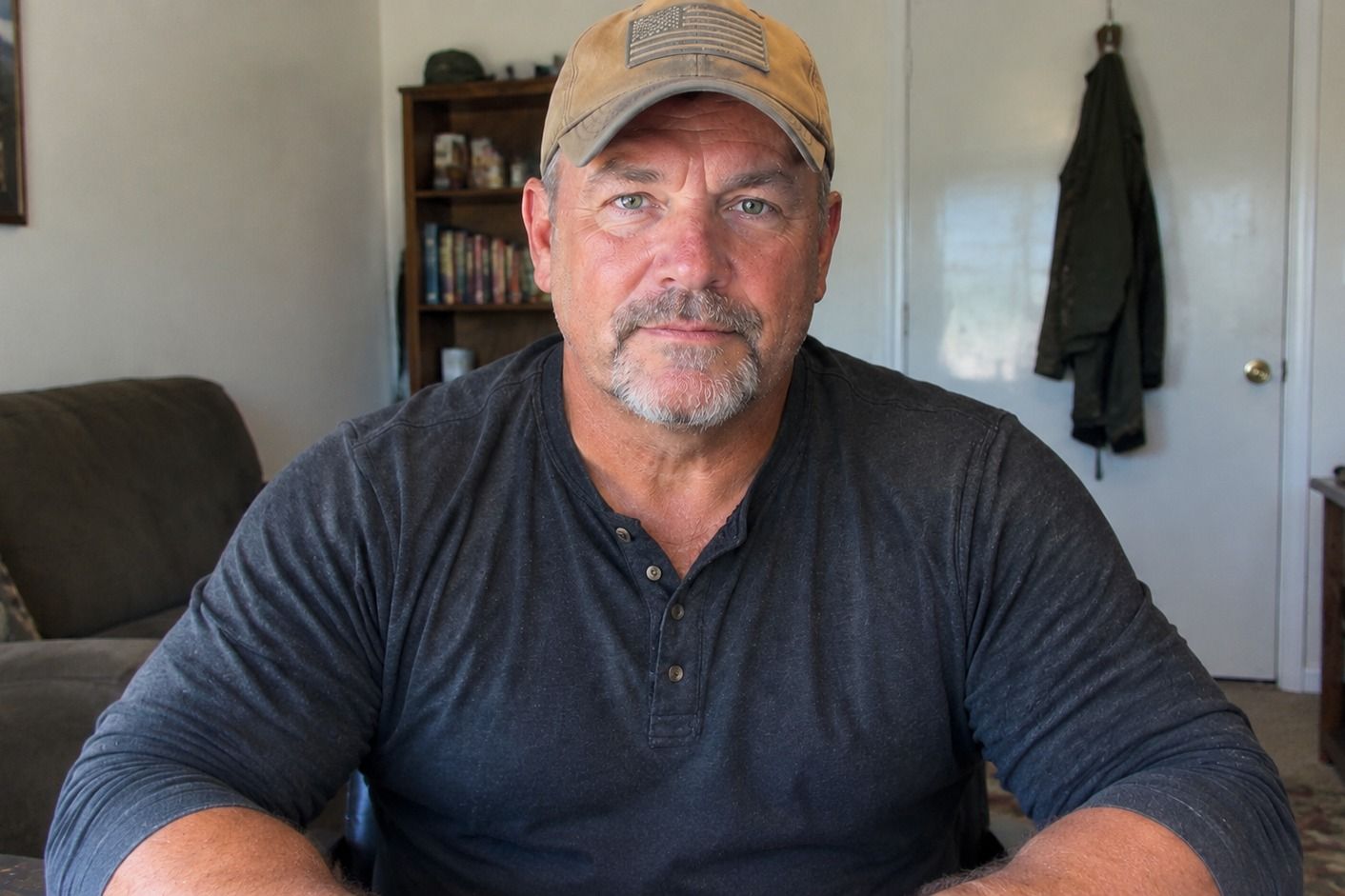 Doug Haskett at the desk in his home office